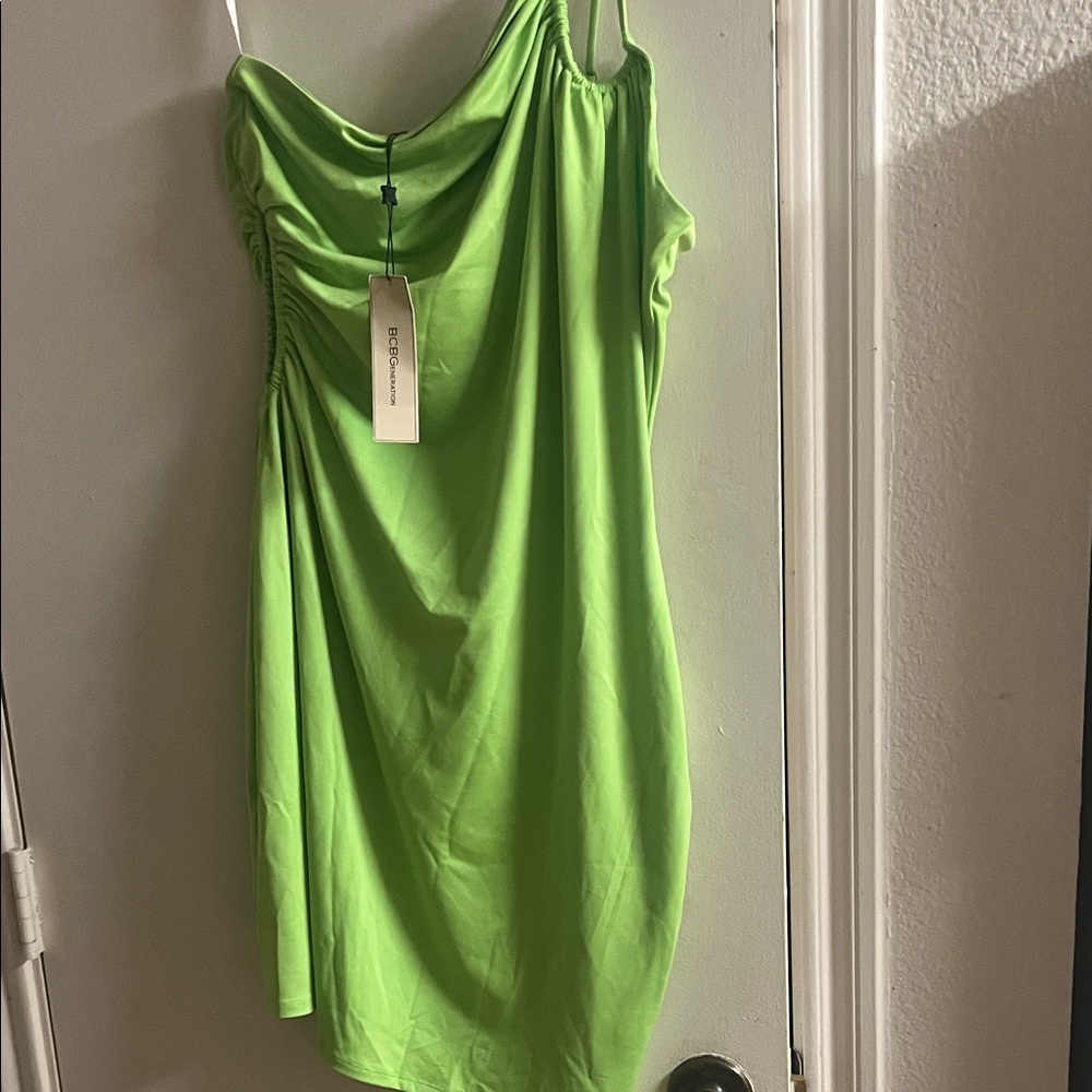 BCBGeneration Lime One Shoulder Dress